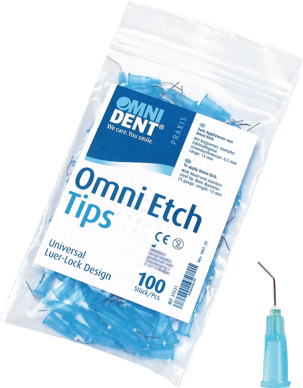 OmniEtch Tips  Beutel  100 Stück blau, L 13 mm, Außen-Ø 0,5 mm, G25