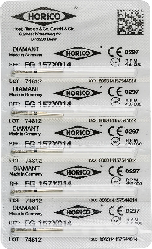 Diamantschleifer 157  Packung  5 Stück schwarz x-grob, FG, Figur 157, 6 mm, ISO 014