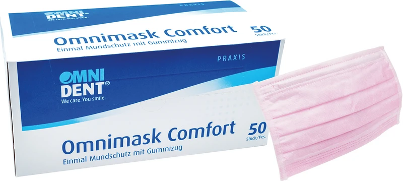 Omnimask Comfort  Packung  50 Stück rosa mit Gummizug