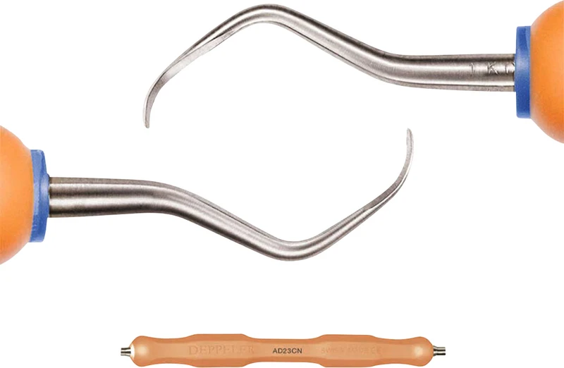 DEPPELER Titan-Implantatküretten  Stück  CN Griff, orange