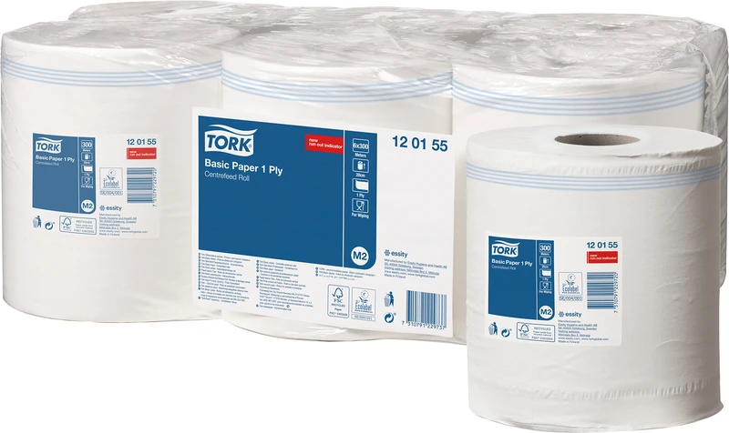 TORK® Standard Papierwischtücher 1-lagig   Packung  6 Rollen 1-lagig, weiß