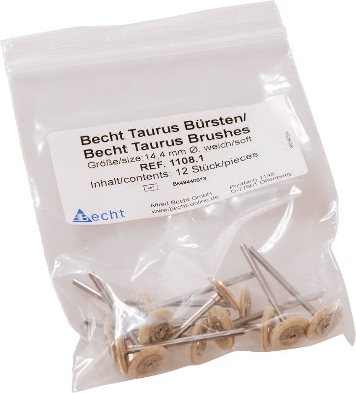 Taurus Büsten  Packung  12 Stück Ziegenhaar weich, HP, Rad, Ø 14,4 mm