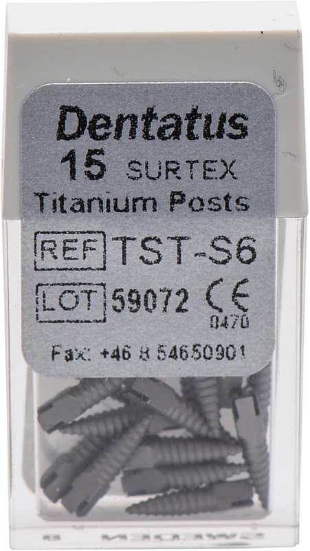 Classic Surtex Titan Wurzelstifte  Packung  15 Stück 7,8 mm, Ø 1,8 mm, Größe 6