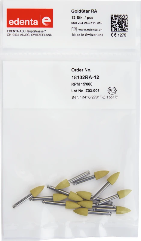 Goldstar  Packung  12 Stück gelb, RA, Figur 243, 10 mm, ISO 050