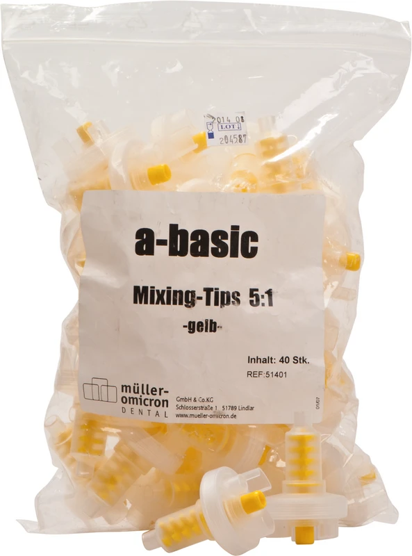 Müller-Omicron Mischkanülen gelb 5:1  Packung  40 Stück gelb, 5:1