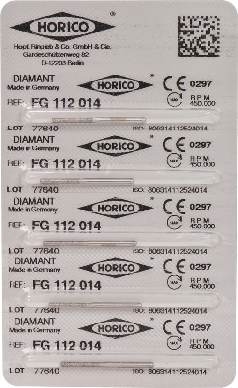 Diamantschleifer 112  Packung  5 Stück FG, Figur 112, 10 mm, ISO 014