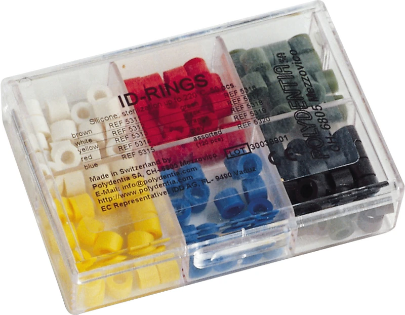 ID Ringe  Kit  120 Stück sortiert (weiß, rot, grün, blau, gelb, schwarz)