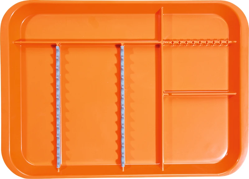 B-Lok Tray  Stück  Tray 34 x 24,5 x 2,2 cm, mit Einteilung neonorange