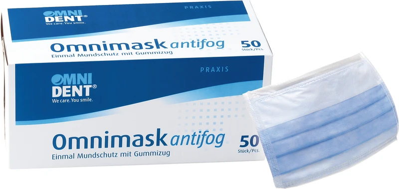 Omnimask antifog  Packung  50 Stück blau mit Gummizug