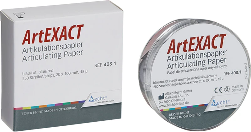 Artikulationspapier ArtEXACT  Packung  250 Stück 20 x 100 mm blau\rot, 15 µm