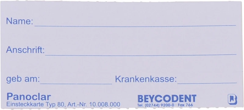 Panoclar® Typ 80  Packung  100 Einsteckkarten