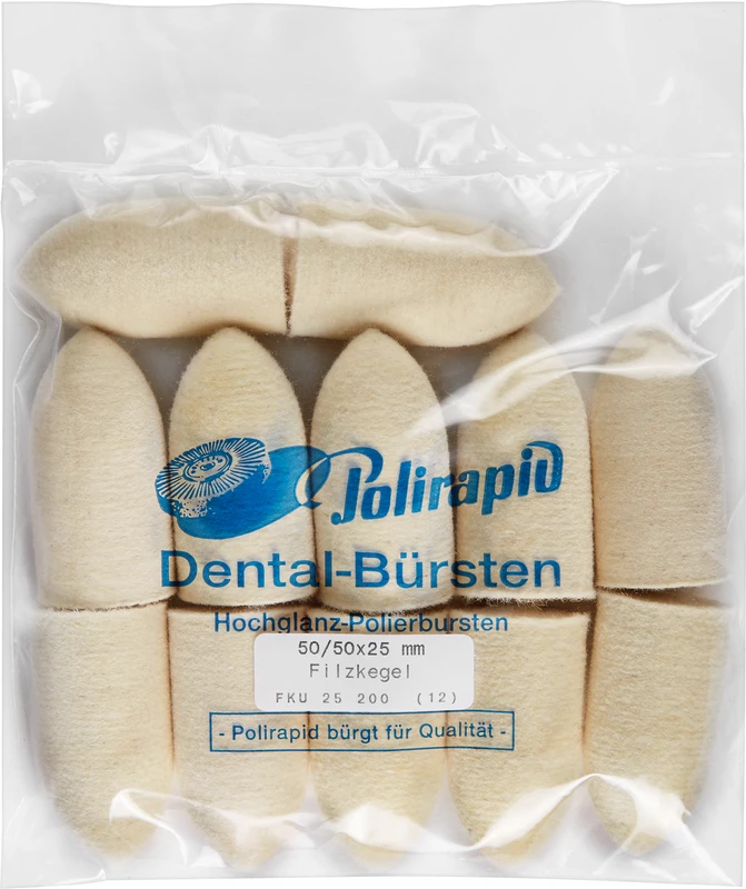 Filzkegel  Packung  12 Stück unmontiert, Filz, Figur Kegel, Ø 25 mm, L: 50 mm