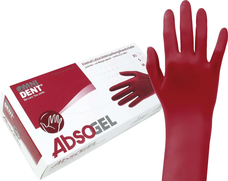 Omni Absogel Latexhandschuhe  Packung  50 Stück puderfrei, L
