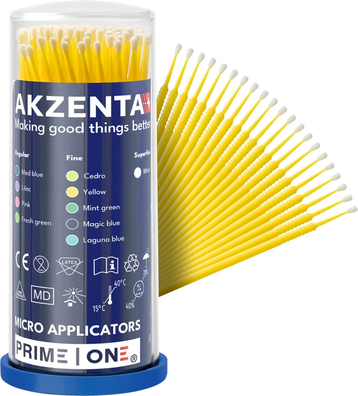 PRIME ONE Mikro-Applikatoren   Box  4 x 100 Stück fein, gelb