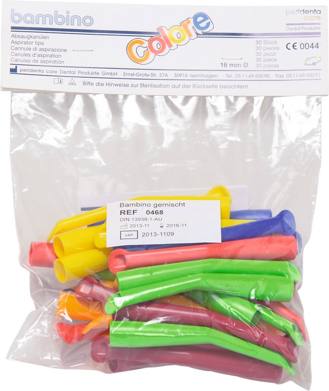 Absaugkanülen Bambino  Packung  30 Stück sortiert in 6 Farben