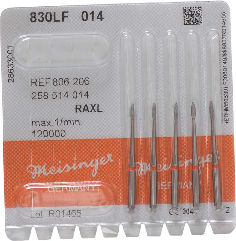 Diamanten 830  Packung  5 Stück rot fein, RA XL, Figur 258, ISO 014