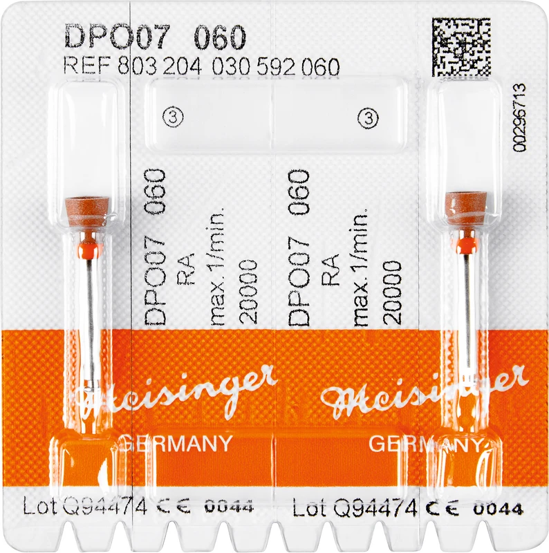 Diamantpolierer DPO07\08  Packung  2 Stück orange, RA, Figur 030, 7,5 mm, ISO 060