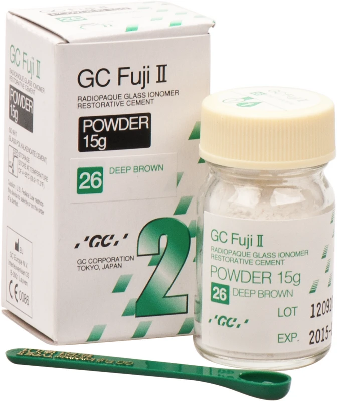 GC Fuji II  Packung  15 g Pulver dunkelbraun A4