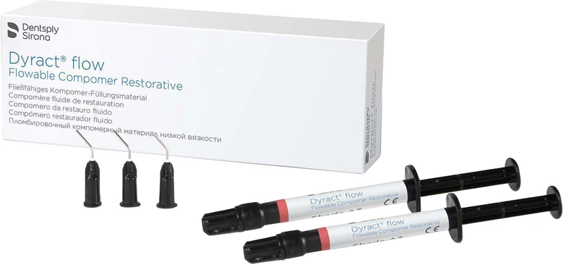 Dyract® flow  Nachfüllpackung  2 x 1 ml Spritze A3, 25 Applikatornadeln schwarz