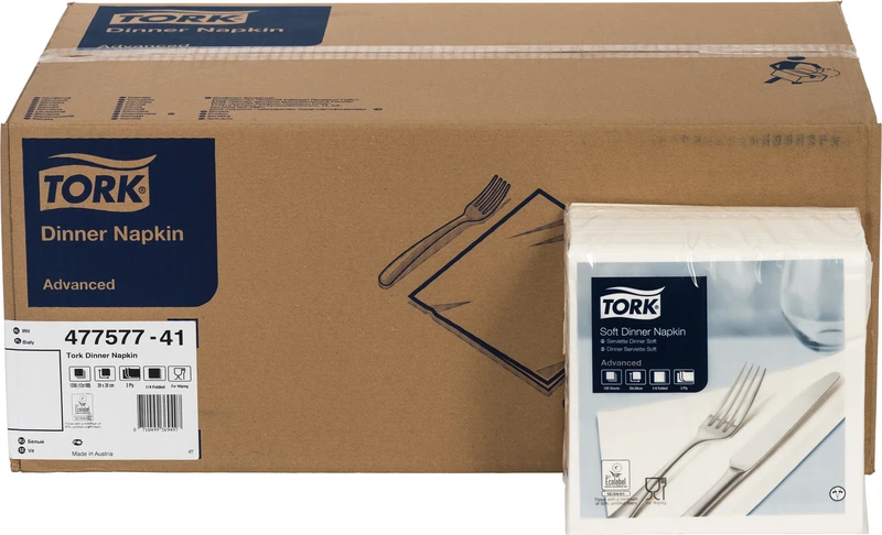 TORK® Soft Dinnerservietten  Karton  12 x 100 Stück 3-lagig, weiß