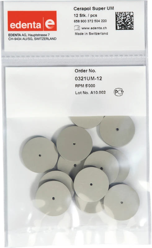 Cerapol Super  Packung  12 Stück unmontiert, grau, HP, Figur 372, 3 mm, ISO 220