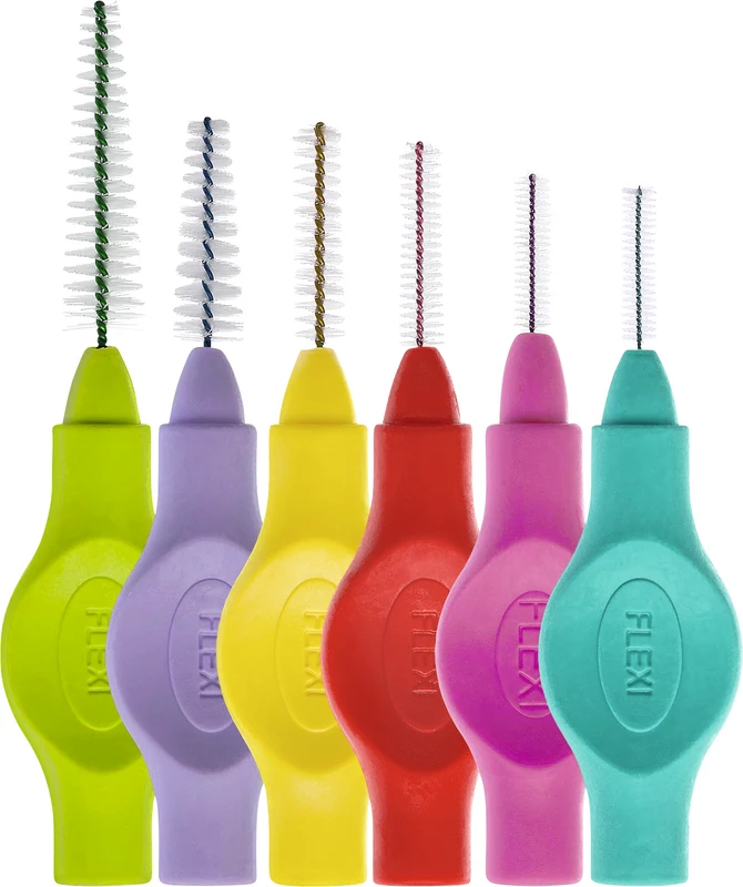 FLEXI® Interdentalbürsten PHD  Start Kit  6 Stück (turquoise, coral, tangerine, ruby, aqua, lilac) PHD 0.6 - 1.4, ISO 0-4