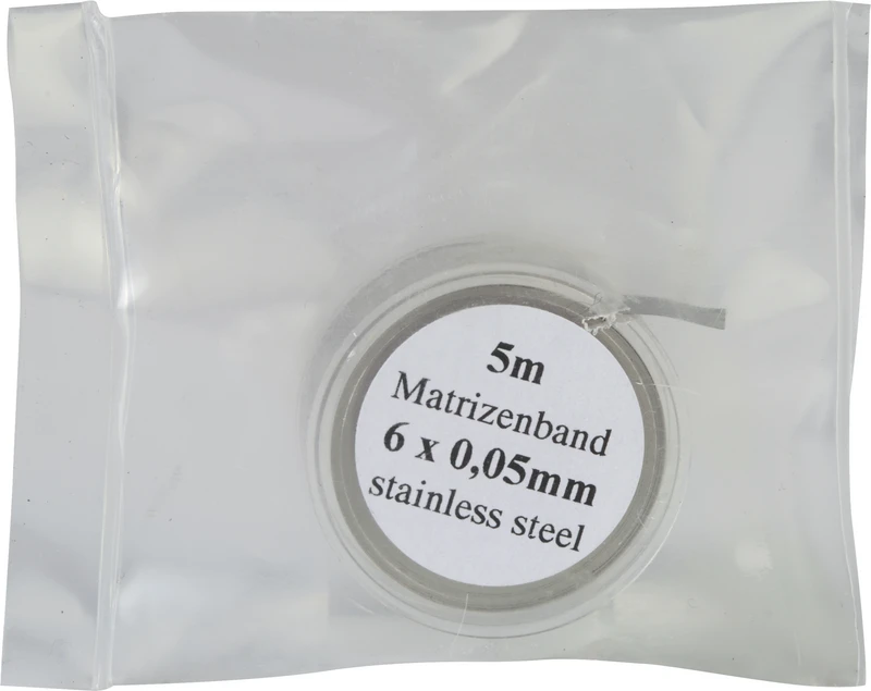 Matrizenband  Rolle  5 m Band, Höhe 6 mm, Stärke 0,05 mm