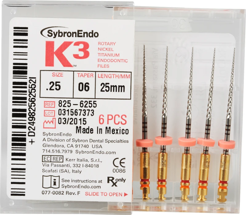 K3 Feilen  Packung  6 Stück ISO 025, Taper.06, 25 mm