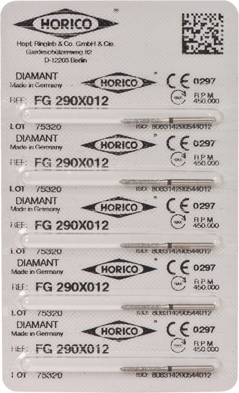 Diamantschleifer 290  Packung  5 Stück schwarz x-grob, FG, Figur 290, 10 mm, ISO 012