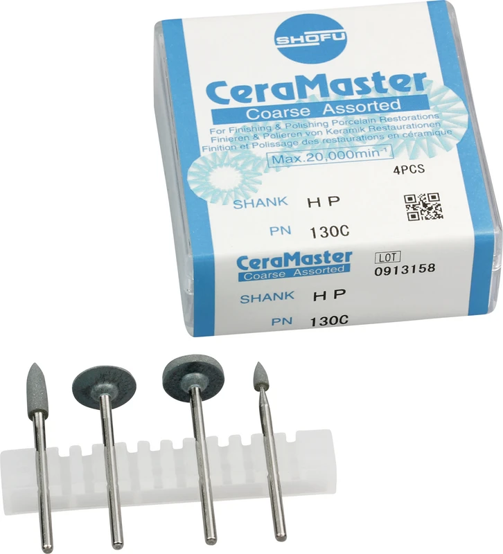 CeraMaster  Sortiment  4 Stück dunkelgrau grob, HP, (Figur Walze, Minispitze, KN7, W6)