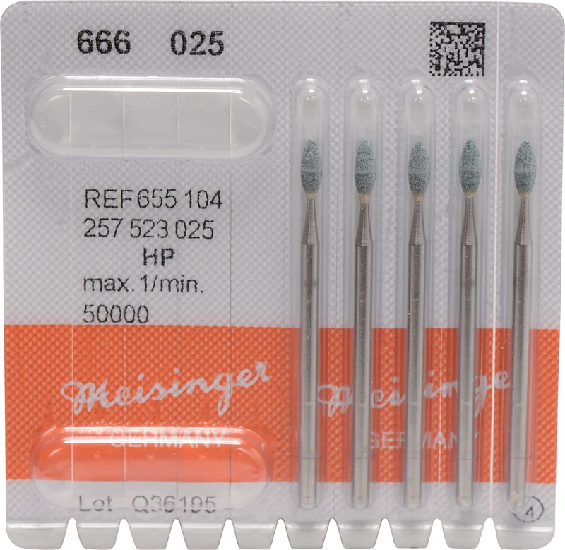 Keramische Schleifer 666  Packung  5 Stück grün mittel, HP, Figur 257, 6,5 mm, ISO 025