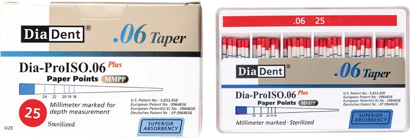 DiaDent® Dia-Pro Paper Points  Packung  100 Stück Taper.06, ISO 025