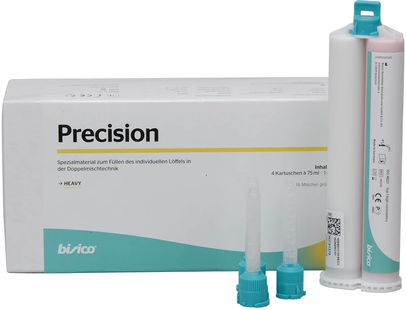 bisico® Precision  Packung  4 x 75 ml Doppelkartusche heavy, 16 Mischer grün