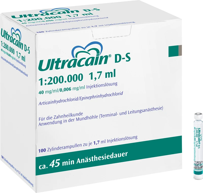 Ultracain® D-S 1:200.000   Packung  100 x 1,7 ml DS, 1:200.000