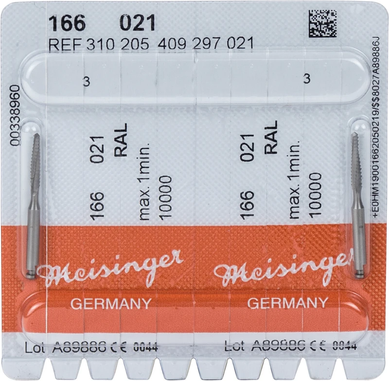 Chirurgie Fräser 166  Packung  2 Stück RAL, Figur 409, 10 mm, ISO 021