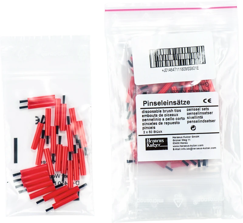 Pinseleinsätze  Packung  2 x 50 Stück rot