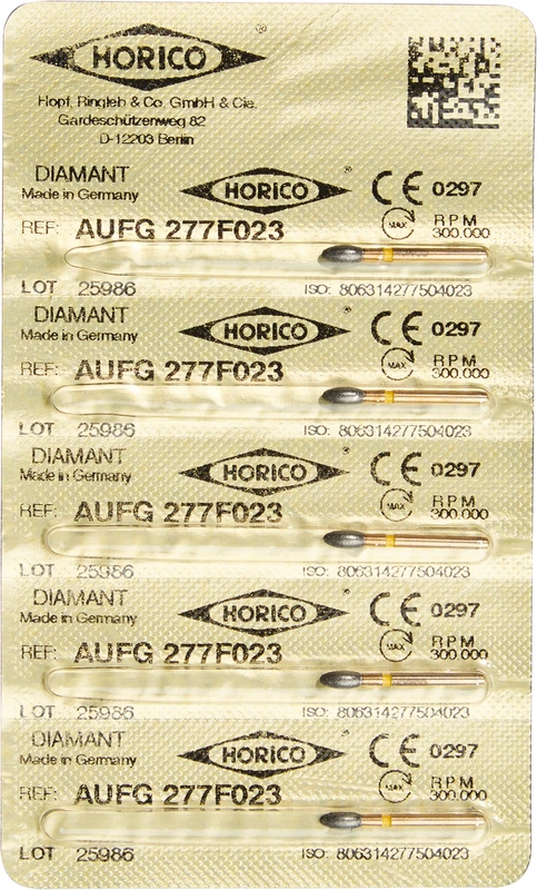 Diamant AuFG 277  Packung  5 Stück gelb extra fein, FG, Figur 277, ISO 023