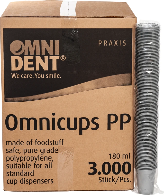 Omnicups PP  Karton  3.000 Stück silbergrau