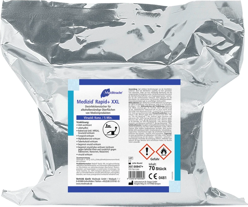 Medizid® Rapid+ XXL  Nachfüllpackung  70 Stück 29 x 30 cm