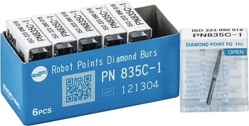 Robot Points FG  Packung  6 Stück grün grob, FG, Figur Konus Stirn rund, 9 mm, ISO 018