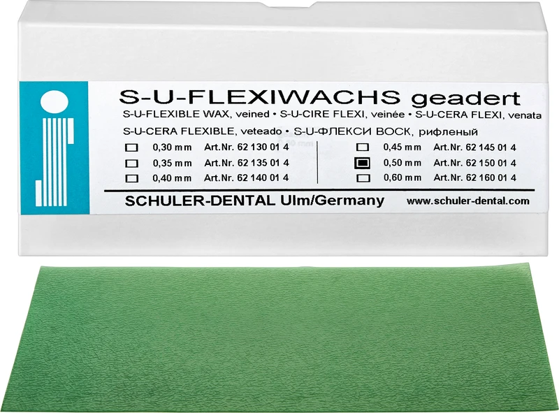 S-U-Flexiwachs  Packung  15 Stück geadert, Stärke 0,5 mm