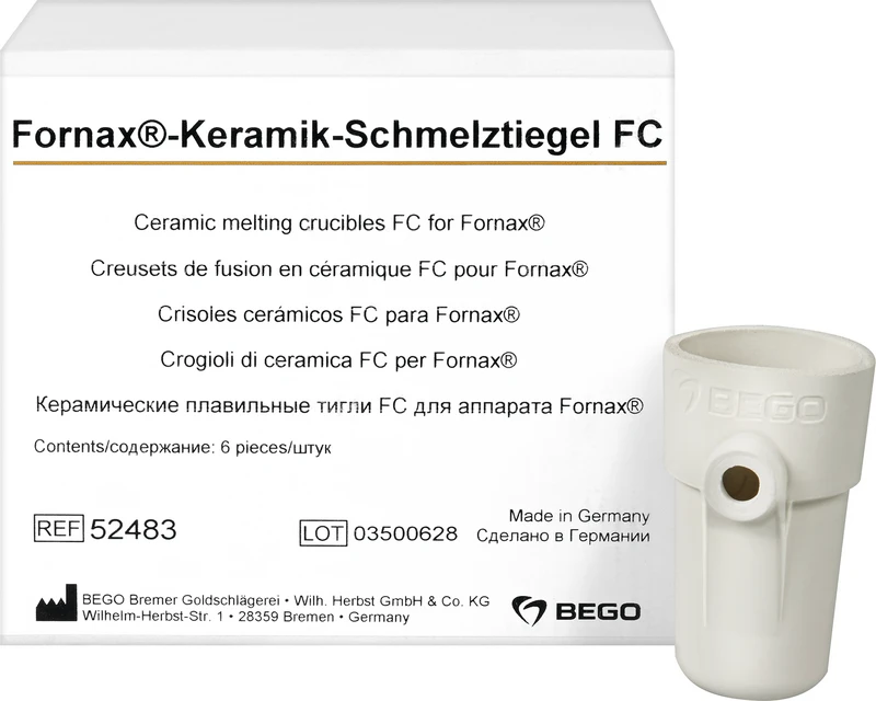 Schmelztiegel und Einsätze  Packung  6 Fornax Keramik Schmelztiegel FC