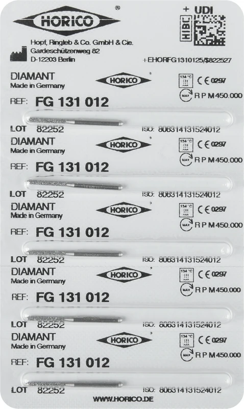 Diamantschleifer 131  Packung  5 Stück FG, Figur 131, 10 mm, ISO 012