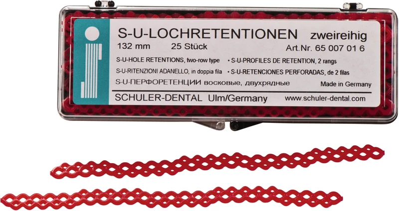 S-U-LOCHRETENTIONEN  Packung  25 Stück Länge 13,2 cm, zweireihig
