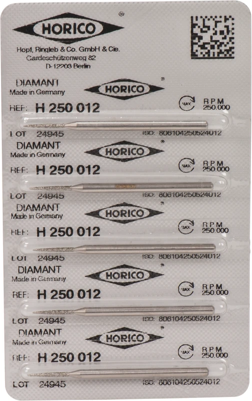 Diamantschleifer H 250  Packung  5 Stück HP, Figur 250, 10 mm, ISO 012