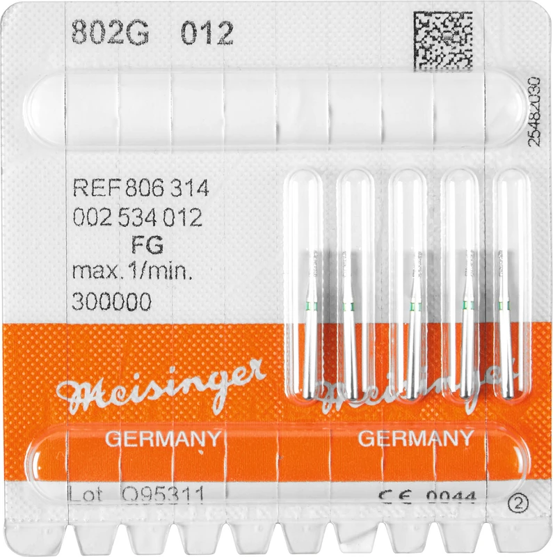 Diamanten 802  Packung  5 Stück grün grob, FG, Figur 002 Kugel, 3 mm, ISO 012