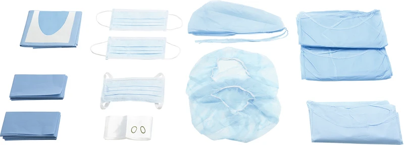 OP-Set Basis steril  Set  3 Kittel, 3 Hauben, 3 Mundschutz, 3 Abdecktücher, 1 Schlauchüberzug
