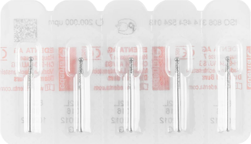 Endobur 802L  Packung  5 Stück Standard, FG, Figur 494 Rund mit Ansatz lang, 10 mm, ISO 016