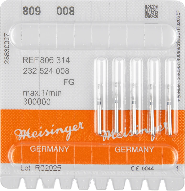 Diamanten 809  Packung  5 Stück blau mittel, FG, Figur 232 Birne, 2 mm, ISO 008