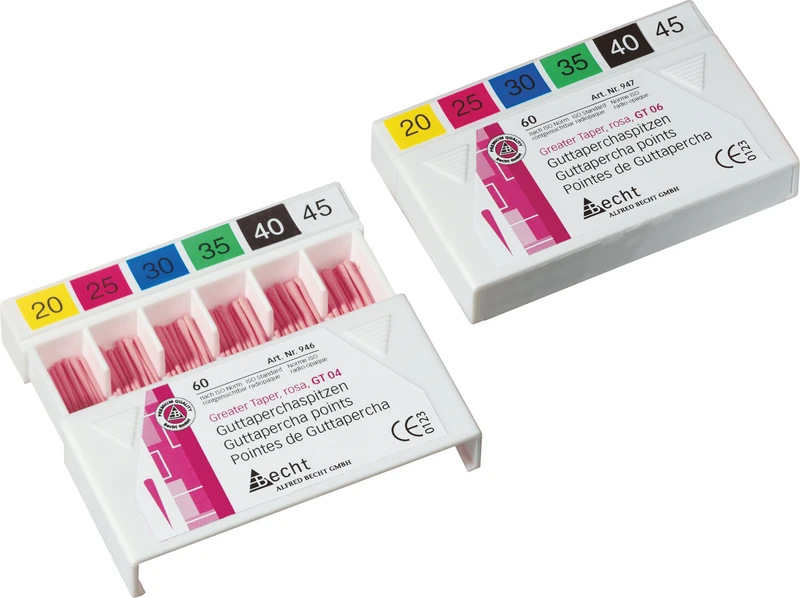Greater Taper Rosa Guttaperchaspitzen  Packung  60 Stück Taper.04 ISO 020-045